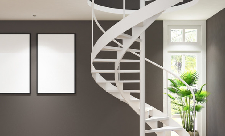 Spiral metal stair